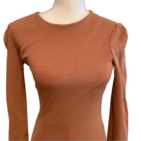 Carven Bois De Rose Terracotta Crepe Mini Dress Size 2 - Picture 5 of 6